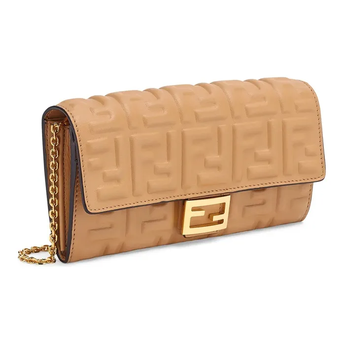 FENDI Baguette Nappa Leather Baguette Bag, Shoulder Bag, Crossbody Bag Regular Women's Beige-1