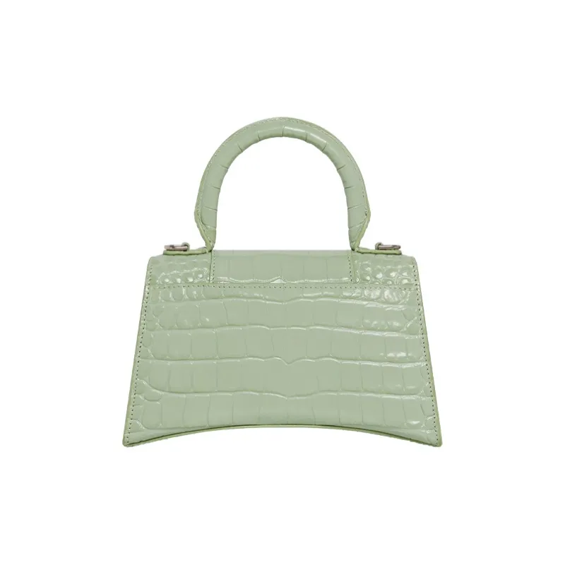 Balenciaga Hourglass Cow Leather Portable Crossbody Bag Shoulder Bag Women's Grass Green-4