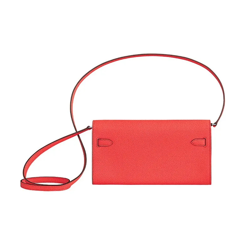 HERMES Epsom Calfskin Handheld Wallet Crossbody Bag Shoulder Bag Women's 0E Rose Texas Pink-1