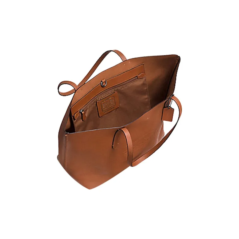 COACH Hudson Leather Tote Bag Shopping Bag Handbag Shoulder Bags Large Size Women's Dark Brown-1