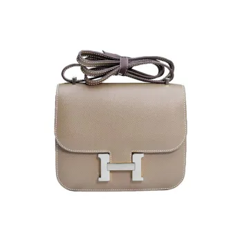 HERMES Constance Epsom Leather KangKang Shoulder Crossbody Bag Mini Women's 18 Etoupe Elephant Gray