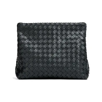 Bottega Veneta Cow Leather Briefcase Storage Clutch Men's Black