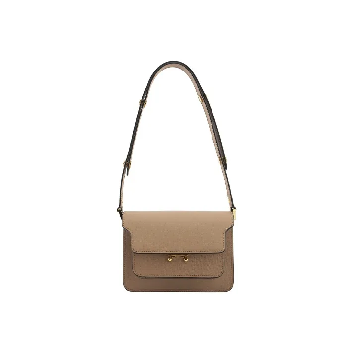 MARNI Cow Leather Trunk Bag Crossbody Bag Shoulder Bag Women's Sandy Umber-3