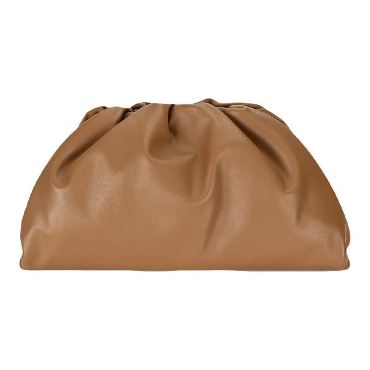 Bottega Veneta Cow Leather Cloud Bag Clutch Tubas Women's Caramel Brown-0