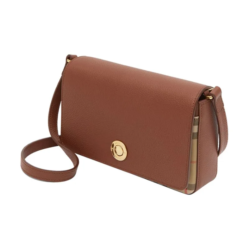 Burberry Vintage Cotton Crossbody Bag Clutch Women's Tan-2