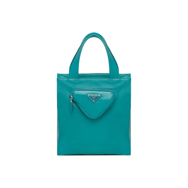 PRADA Sheepskin Handbag Women's Peacock Blue-0