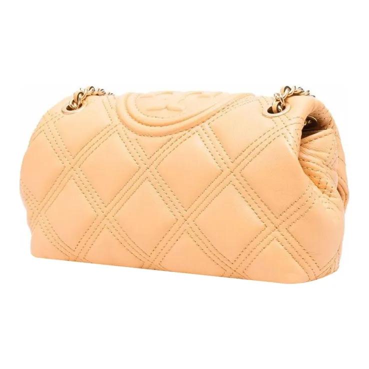 TORY BURCH Fleming Grained Leather Portable Crossbody Bag Shoulder Bag Women's Yellow-1