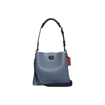 COACH Willow Cow Leather Handbag, Shoulder Bag, Crossbody Bag Medium Size Women's Blue