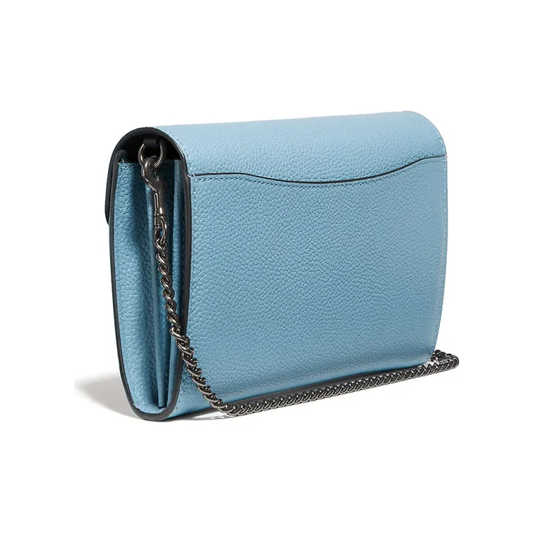 COACH Tabby Pebbled Leather Chain Bag Shoulder Bag Crossbody Bag Small Size Women's Blue Purple Combination-1