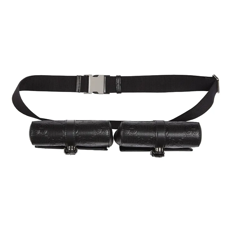 GUCCI Leather Shoulder Bag Crossbody Bag Sling Bag Fanny Pack Men's Black-4