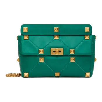 Valentino ROMAN STUD Nappa Sheep Leather Portable Crossbody Bag Shoulder Bag Women's Green
