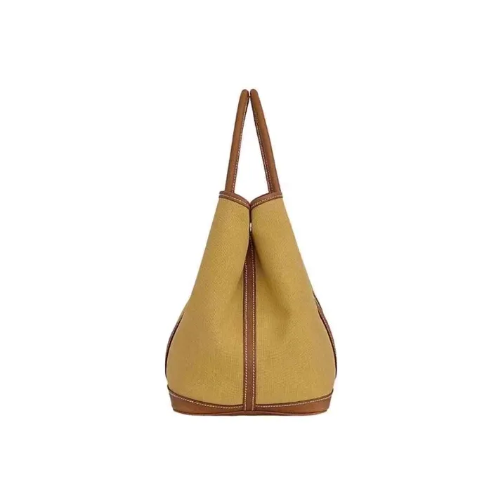 HERMES Garden Party Negonda Calfskin Garden Bag Handbag Women's GINGER/GOLD Ginger Yellow/Gold Brown-1