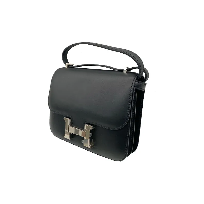 HERMES Constance Leather KangKang Shoulder Bag Crossbody Bag Mini Women's Black-2