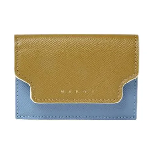 MARNI Saffiano Leather Wallet Women's Blue/Green/Black