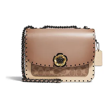 COACH Madison Leather Small Square Bag Shoulder Bag Crossbody Bag Medium Size Women's Milk Tea Beige