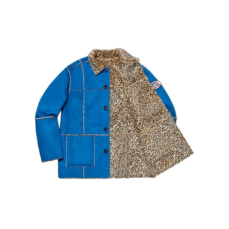 Supreme Reversible Faux Suede Leopard Coat-1