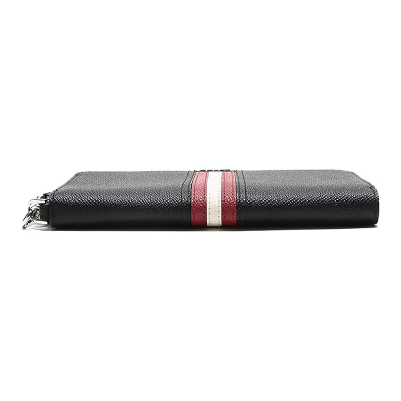 BALLY Leather Wallet Money Clip Clutch Regular Men's Black Red White-4