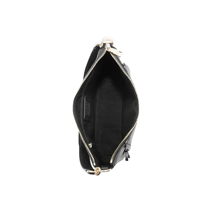 COACH Marlon Pebbled Leather Shoulder Bag Crossbody Bag Handbag Large Size Women's Black-3