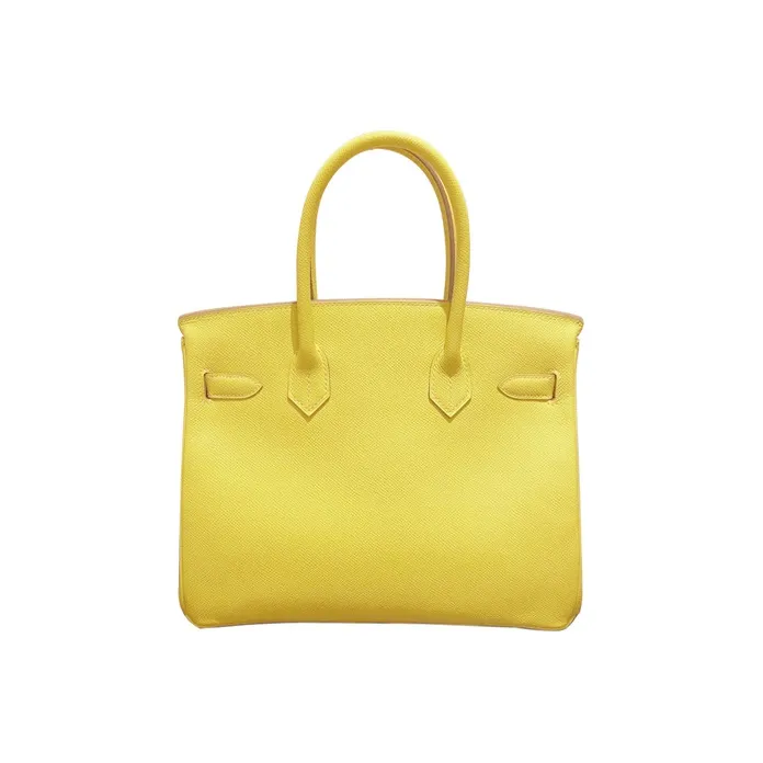 HERMES Birkin Epsom Calfskin Birkin Bag Handbags Women's 9R Lime Lemon-1
