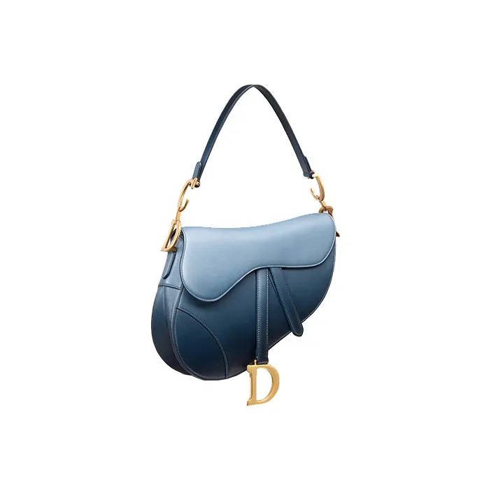 DIOR Saddle Cow Leather Saddle Bag, One Shoulder Handbag Women's Indigo-1