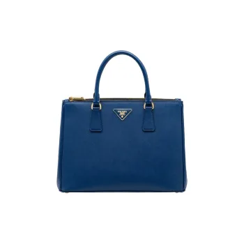 PRADA Saffiano Leather One Shoulder Handbag Crossbody Bag Large Size Women's Blue