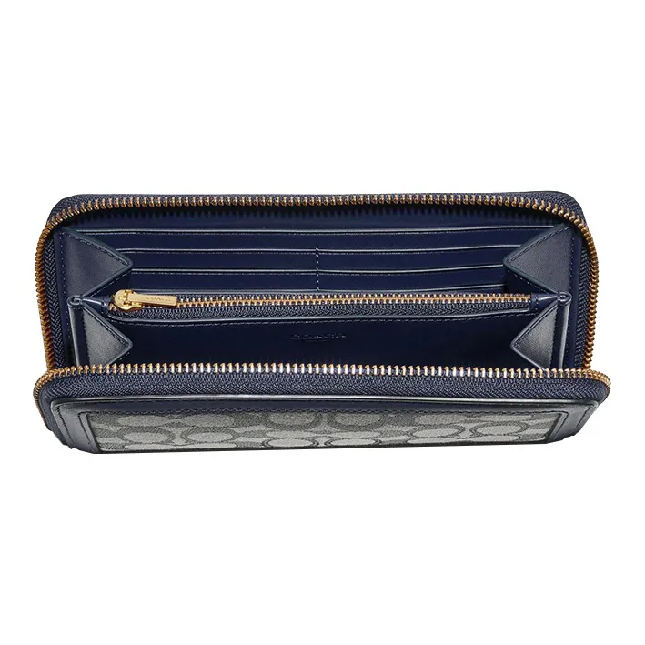 COACH Accordion Zip Canvas Canvas Bag Wallets Regular Men's Blue-2