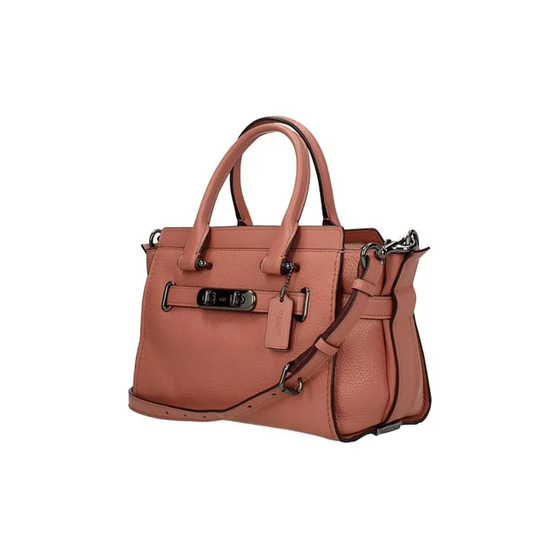 COACH Swagger Leather Dumpling Bag Shoulder Bag Crossbody Bag Handbag Large Size Women's Pink-1