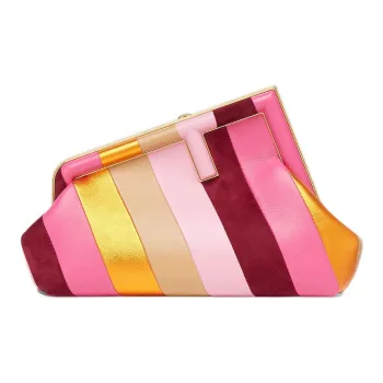 FENDI Fendi First Lambskin Clutches Shoulder Bag Crossbody Bag Small Size Women's Fuchsia/Multicolor