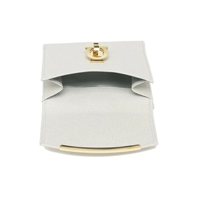 FERRAGAMO Leather Wallet Women's Gray-2