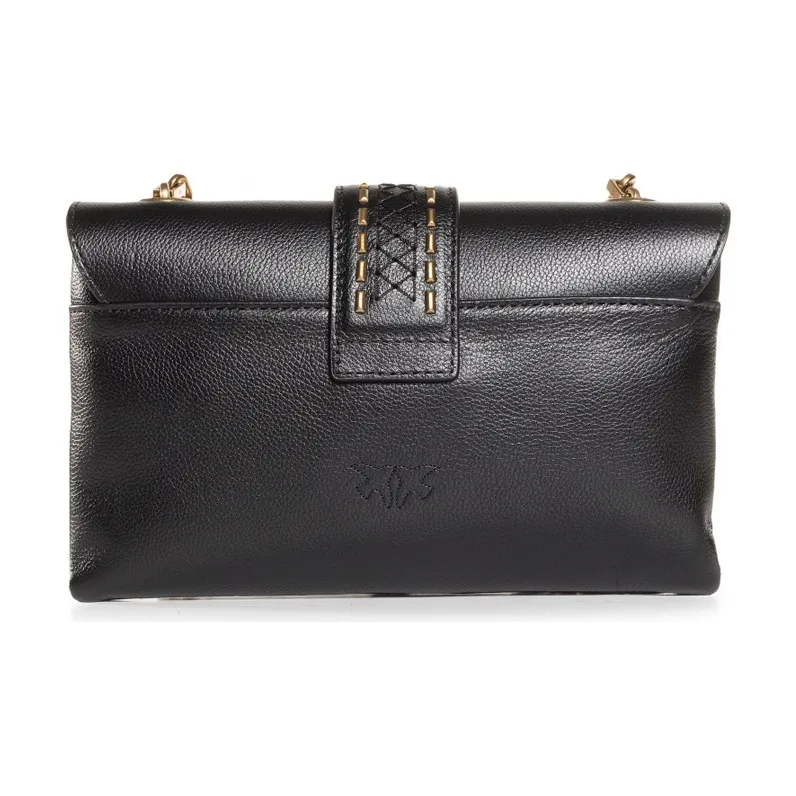 PINKO Grained Leather Swift Bag Crossbody Bag Shoulder Bag Unisex Black-2
