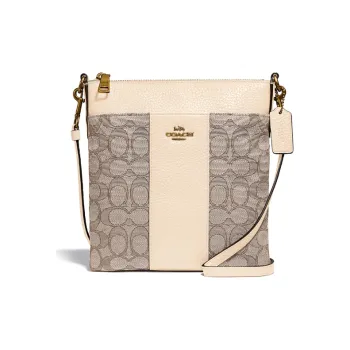 COACH Kitt Leather Messenger Bag One Shoulder Crossbody Clutches Small Size Women's White