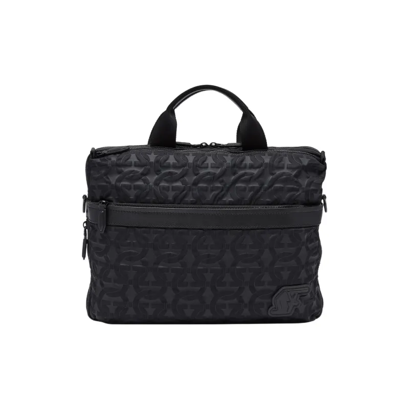 FERRAGAMO Nylon Crossbody Bag Laptop Bag Briefcase Men's Black-0