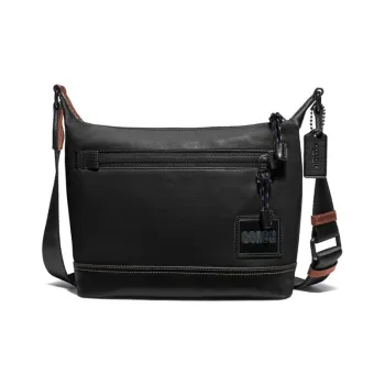 COACH Pacer Cow Leather Messenger Bag, Crossbody Bag, Shoulder Bag Medium Size Men's Black