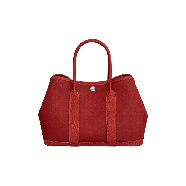 HERMES Garden Leather Handbag Women's Venice Deep Red/Bright Pink/Imperial Red-0