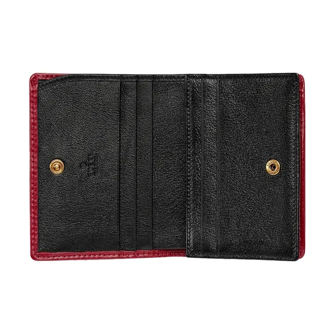 GUCCI GG Marmont Cow Leather Card Holder Wallet Women's Red/Black-2