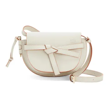 LOEWE Gate Cotton One Shoulder Handbag Crossbody Bag Mini Women's White