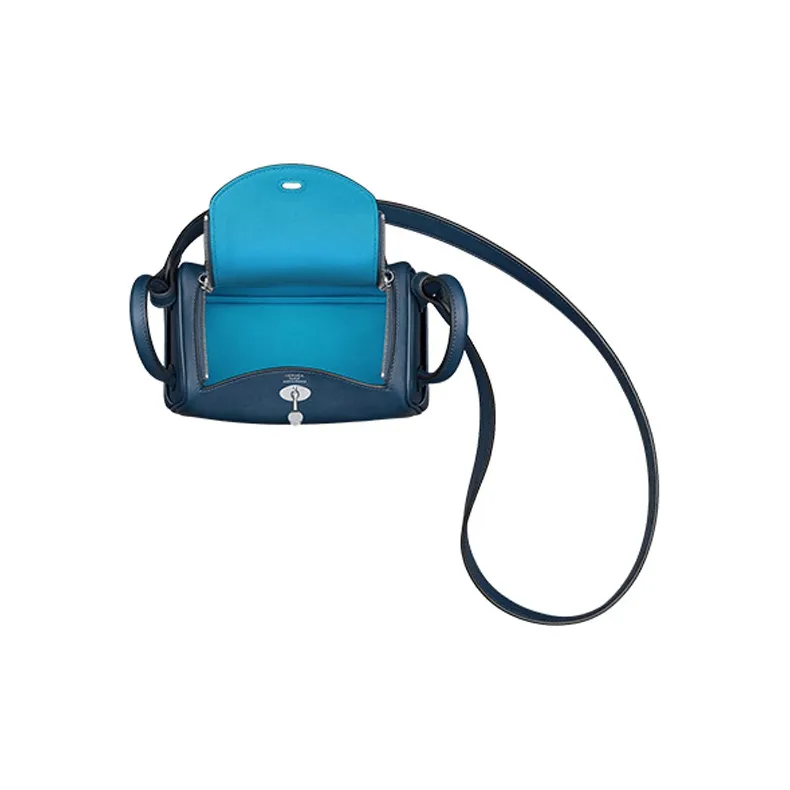 HERMES Lindy Swift Calfskin Handbag Shoulder Bag Crossbody Bag Mini Women's Marine Blue/Frida Blue-2