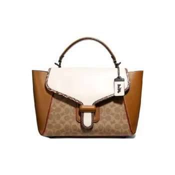 COACH Courier Leather Handbag, Crossbody Bag, Shoulder Bag Women's Brown, White & Multicolor