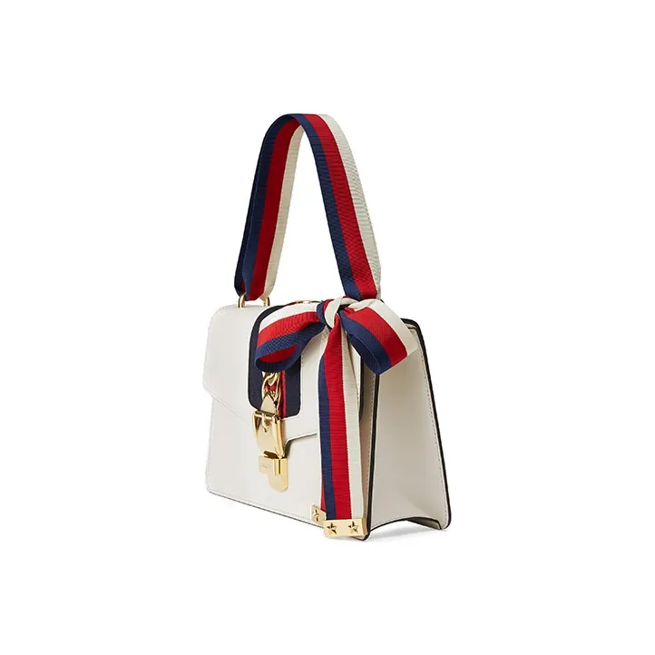 GUCCI Sylvie Leather Portable Crossbody Bag Shoulder Bag Women's White-2