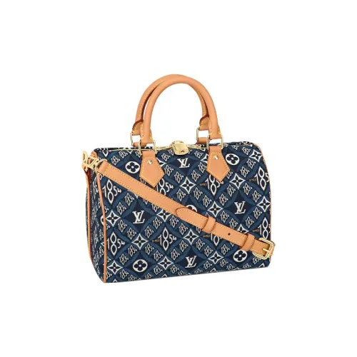 LOUIS VUITTON Speedy Leather Pillow Bag Shoulder Bag Handbag Women's Blue