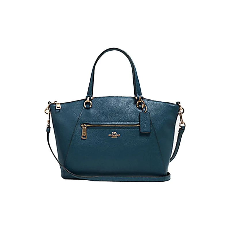 COACH Prairie Leather Handbag Medium Size Women's Peacock Blue-0