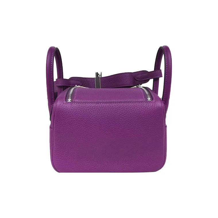 HERMES Lindy Taurillon Clemence Leather Handbags Shoulder Bag Crossbody Bag Mini Women's P9 Anemone Sea Cucumber Purple-3