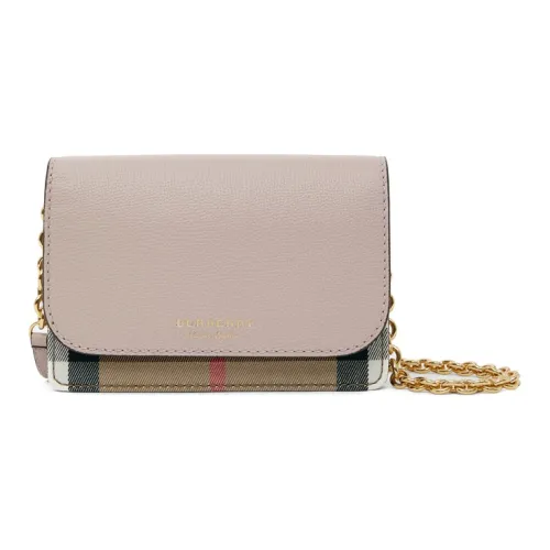 Burberry Vintage Calfskin Crossbody Bag, Shoulder Bag Women's Dusty Pink