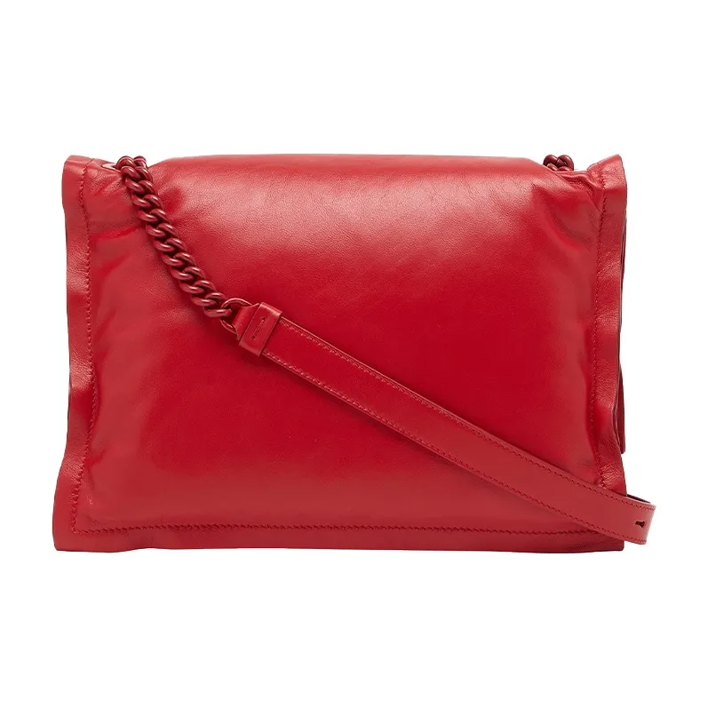 FERRAGAMO Cow Leather Pillow Bag Chain Crossbody Bag Shoulder Bag Women's Red-2