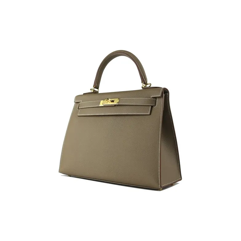HERMES Kelly Epsom Leather Kelly Bag Handbag Regular Women's 18 Etoupe Elephant Gray-1