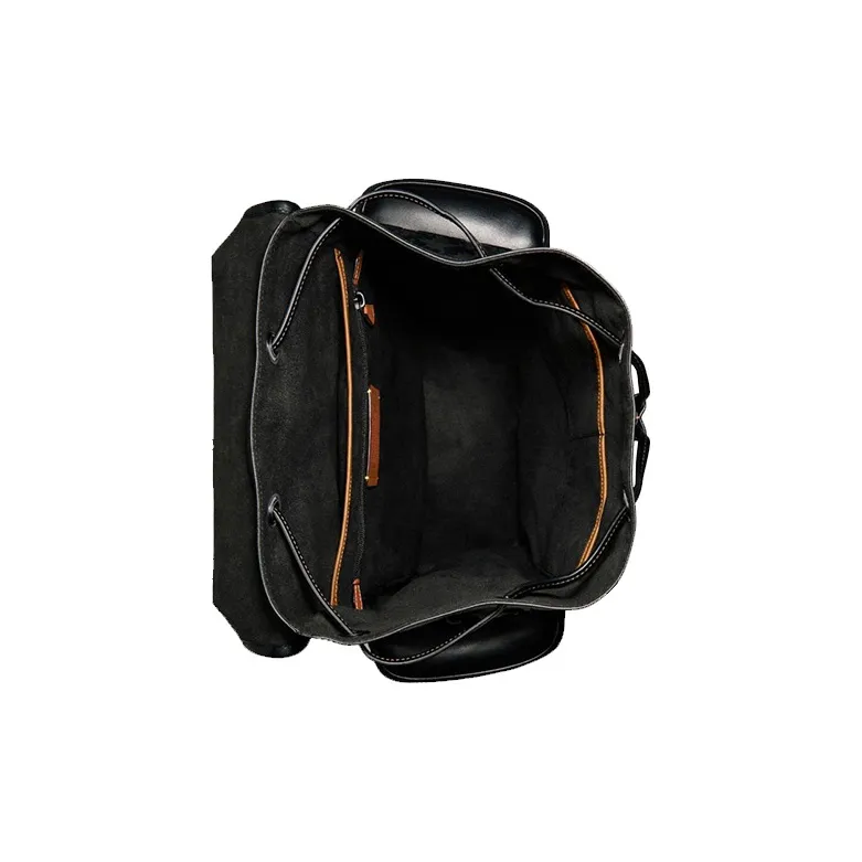 COACH Hitch Leather Patchwork With Suede Backpack Large Size Men's Black-1