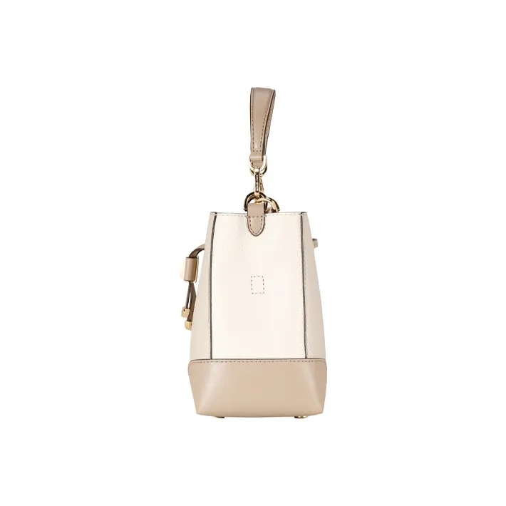 MICHAEL KORS Mercer Gallery Bucket Leather Bucket Bag Handbag Shoulder Bag Crossbody Bag Extra Small Women's Beige Pink-1