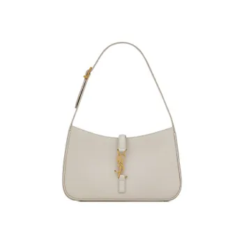 SAINT LAURENT LE5A7 Smooth Calf Leather Shoulder Bag Hobo Bag Handbag Shoulder Bag Women's White