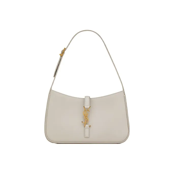 SAINT LAURENT LE5A7 Smooth Calf Leather Shoulder Bag Hobo Bag Handbag Shoulder Bag Women's White-0