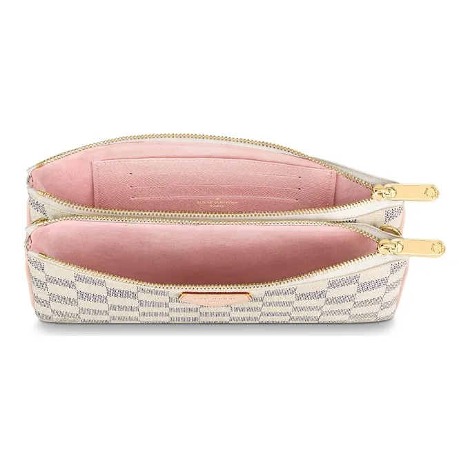 LOUIS VUITTON Cow Leather Handbag Crossbody Bag Shoulder Bag Women's Plaid-2